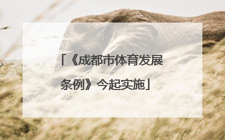 《成都市体育发展条例》今起实施