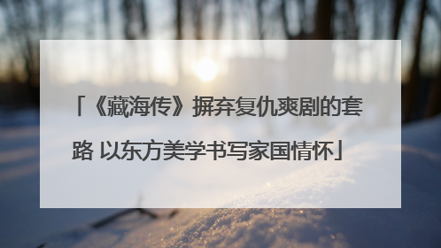 《藏海传》摒弃复仇爽剧的套路 以东方美学书写家国情怀