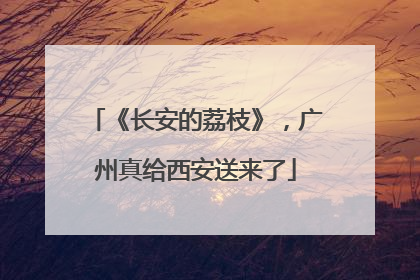 《长安的荔枝》，广州真给西安送来了