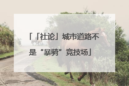 「社论」城市道路不是“暴骑”竞技场