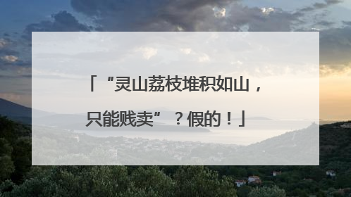 “灵山荔枝堆积如山，只能贱卖”？假的！