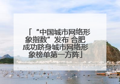 “中国城市网络形象指数”发布 合肥成功跻身城市网络形象榜单第一方阵