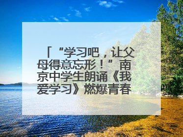 “学习吧，让父母得意忘形！”南京中学生朗诵《我爱学习》燃爆青春仪式，爸妈看了都笑了