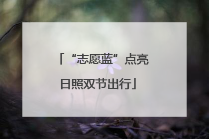“志愿蓝”点亮日照双节出行