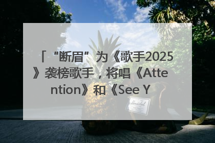 “断眉”为《歌手2025》袭榜歌手，将唱《Attention》和《See You Again》