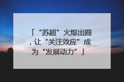 “苏超”火爆出圈，让“关注效应”成为“发展动力”