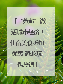 “苏超”激活城市经济！住宿美食折扣优惠 恐龙玩偶热销