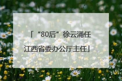 “80后”徐云涌任江西省委办公厅主任