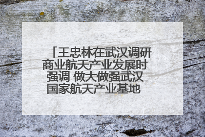 王忠林在武汉调研商业航天产业发展时强调 做大做强武汉国家航天产业基地 打造具有全国影响力的“中国星谷”