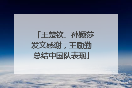 王楚钦、孙颖莎发文感谢，王励勤总结中国队表现