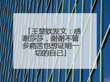 王楚钦发文：感谢莎莎，谢谢不管多痛苦也想证明一切的自己
