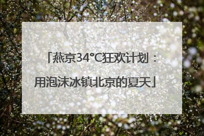 燕京34°C狂欢计划：用泡沫冰镇北京的夏天