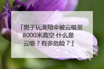 男子玩滑翔伞被云吸至8000米高空 什么是云吸？有多危险？