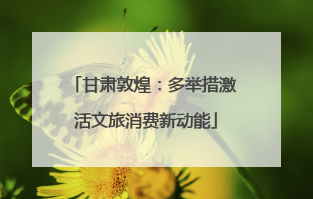甘肃敦煌：多举措激活文旅消费新动能
