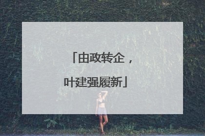 由政转企，叶建强履新