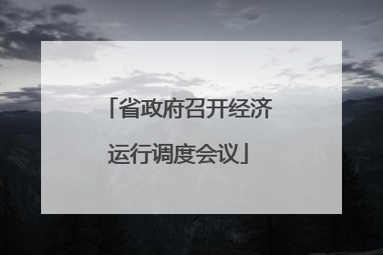 省政府召开经济运行调度会议