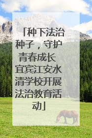 种下法治种子，守护青春成长 宜宾江安水清学校开展法治教育活动