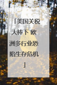 美国关税大棒下 欧洲多行业恐陷生存危机