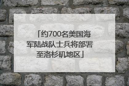 约700名美国海军陆战队士兵将部署至洛杉矶地区