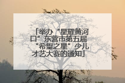 举办“星耀黄河口”东营市第五届“希望之星”少儿才艺大赛的通知