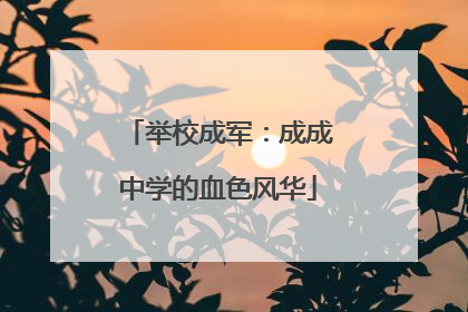 举校成军：成成中学的血色风华