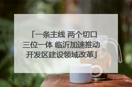 一条主线 两个切口 三位一体 临沂加速推动开发区建设领域改革