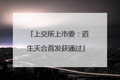 上交所上市委：道生天合首发获通过