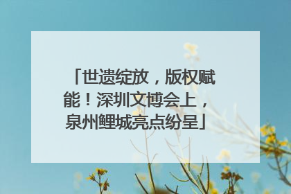 世遗绽放，版权赋能！深圳文博会上，泉州鲤城亮点纷呈