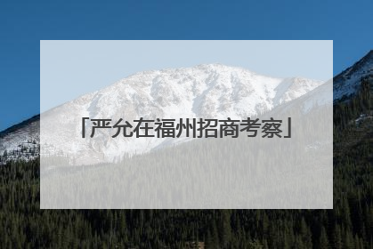 严允在福州招商考察