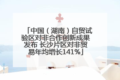 中国（湖南）自贸试验区对非合作创新成果发布 长沙片区对非贸易年均增长141%