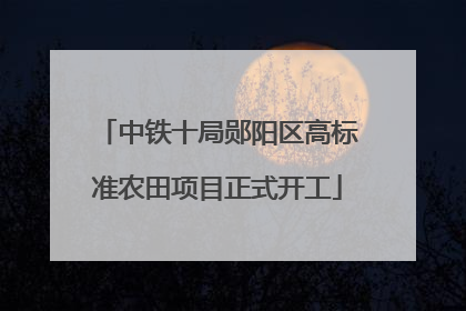 中铁十局郧阳区高标准农田项目正式开工