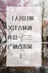人民日报关注吉林通化县一二三产融合发展