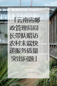 云南省邮政管理局局长带队暗访农村末端快递服务质量突出问题