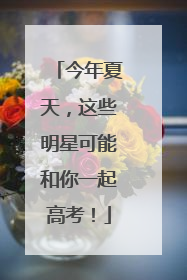 今年夏天，这些明星可能和你一起高考！