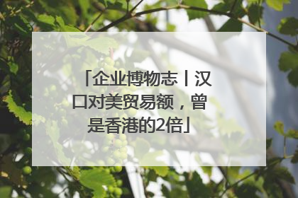 企业博物志丨汉口对美贸易额，曾是香港的2倍