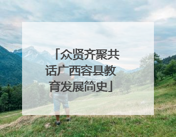 众贤齐聚共话广西容县教育发展简史