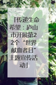 传递生命希望：庐山市开展第22个“世界献血者日”主题宣传活动