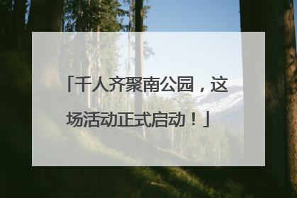 千人齐聚南公园，这场活动正式启动！