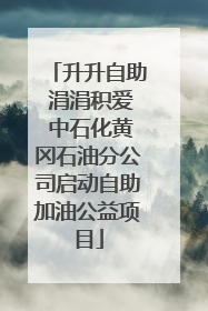 升升自助 涓涓积爱 中石化黄冈石油分公司启动自助加油公益项目