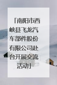 南阳市西峡县飞龙汽车部件股份有限公司赴台开展交流活动