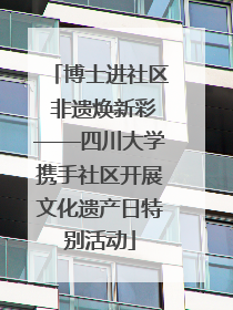 博士进社区 非遗焕新彩——四川大学携手社区开展文化遗产日特别活动