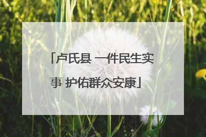 卢氏县 一件民生实事 护佑群众安康