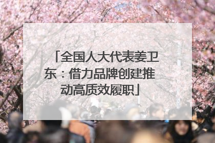 全国人大代表姜卫东：借力品牌创建推动高质效履职