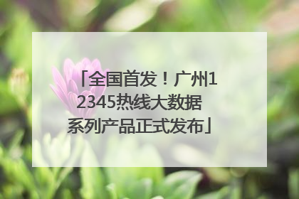 全国首发！广州12345热线大数据系列产品正式发布