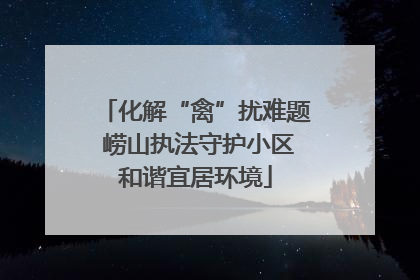 化解“禽”扰难题 崂山执法守护小区和谐宜居环境