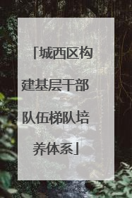 城西区构建基层干部队伍梯队培养体系