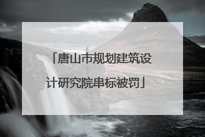 唐山市规划建筑设计研究院串标被罚