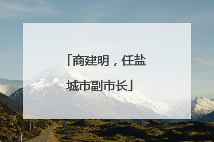 商建明，任盐城市副市长