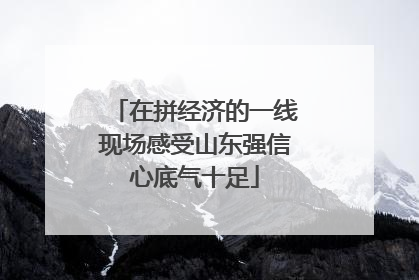 在拼经济的一线现场感受山东强信心底气十足
