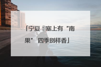 宁夏：塞上有“南果” 四季别样香